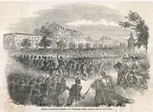 19th Century Street Scene Drucke: Demonstration Quelled