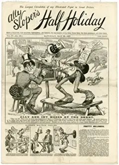 Historical Horse Racing Drucke: At the Derby / Ally Sloper