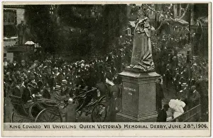 Derby Drucke: Derby, England - Enthüllung einer Statue der Königin Viktorien