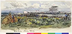 Horse Racing At Epsom Downs Drucke: Derby Epsom