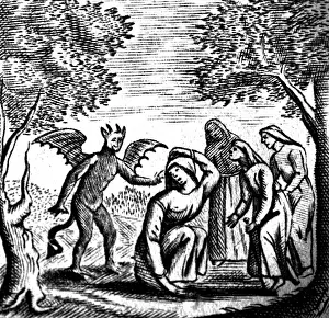 Der Teufel, der eine Gruppe von Nonnen korrumpiert.