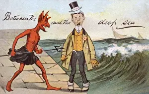 Drucke von Zwischen dem Teufel und den tiefen blauen Gewässern Datum: 1906 Luzifer Drucke: Zwischen dem Teufel und der tiefen blauen See