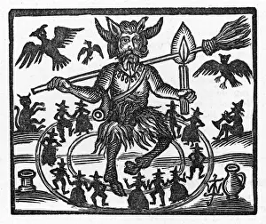Historical Paranormal Images Drucke: Devil at Sabbat