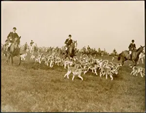 Rural Landscape Photography Drucke: Devon Stag Hunt 1940S
