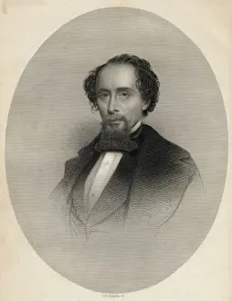 Victorian Author Image Drucke: Dickens Baker Eng