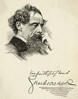 Victorian Author Image Drucke: Dickens Brooding