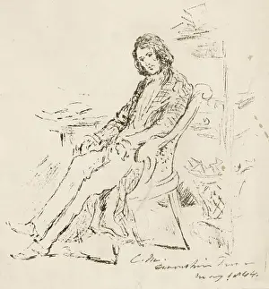 Charles Dickens Biography Images Drucke: Dickens Maclise Sketch