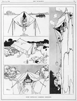 Heath Robinson Drucke: Einige schwierige Campingsitze von Heath Robinson