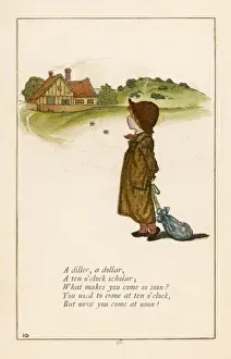 Nursery Rhyme Illustrations For Sale Drucke: A Diller a Dollar