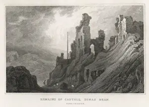 North Wales Landmarks Drucke: Dinas Bran Ruins / 1830