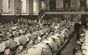 Historical Orphanages UK Drucke: Dining Hall, Alexandra Orphanage, Haverstock Hill, London