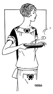 Woman In Kitchen Drucke: She Dishes Up