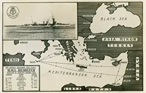 Mediterranean Fleet History Drucke: Dispatch routes from Malta of HMS Despatch