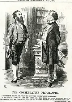 Victorian Era Cartoon Art Drucke: Disraeli / Tory Programme