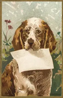 Vintage Greeting Card Designs Drucke: Dog and Blank - 1