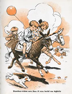 Vintage Seaside Holidays Drucke: Donkey rides