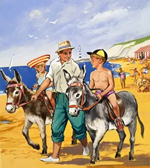 Donkey Rides On The Beach Drucke: Donkey rides on the beach