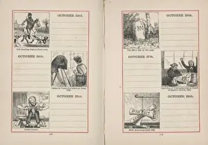 Doppelte Seitenverteilung in einem Tagebuch für den 23.-28. Oktober