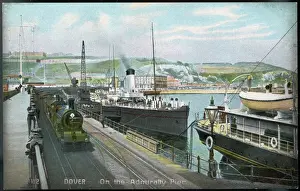 Vintage Steam Train Images Drucke: Dover Harbour Postcard