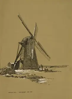 Raymond Sheppard Artist Drucke: Draining Mill at Herringfleet, Suffolk
