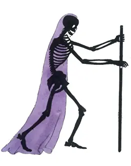 Ghostly Apparitions In Art Drucke: Draped Skeleton
