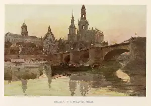 Augustus Bridge Germany Drucke: Dresden / Augustus Bridge