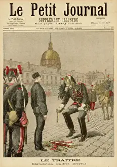 Drucke von Alfred Dreyfus Französischer Heeresoffizier und Opfer von Ungerechtigkeit Seine Degradierung Militär Drucke: DREYFUS