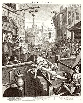 William Hogarth Drucke: Trunkenheit / Ausschweifung