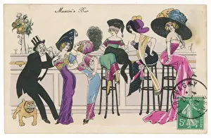 Edwardian Era Entertainment Drucke: DRINKS AT MAXIMs 1911