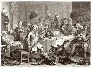 William Hogarth Drucke: Schnellgetränkte Feier / Hoggart