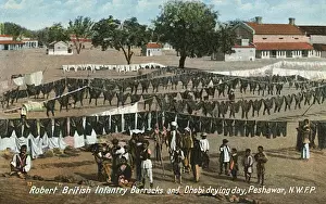 Pakistan Historical Images Drucke: Drying Day at the Robert Infantry Barracks, Peshawar, NWFP