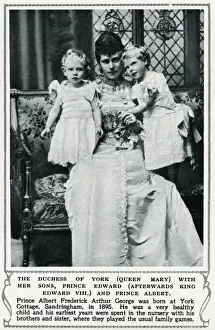 Prince Albert Duke Of York Drucke: Duchess of York with her two eldest sons