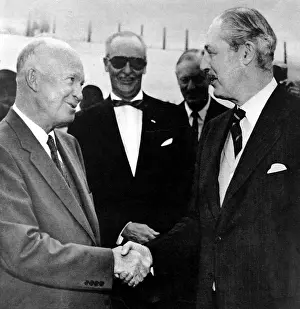 British Prime Minister Drucke: Dwight D Eisenhower and Harold Macmillan, Bermuda, 1957