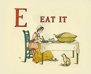 Drucke von Von einer Apfelstrudel, dem ikönischen Bildbuch von Kate Greenaway Datum: 1886 Kate Greenaway Drucke: E Eat it