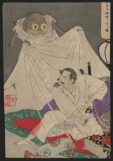 Antique Japanese Woodcuts Drucke: Earth spider