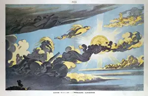 Puck Magazine Illustrations Online Drucke: Easter forecast - increasing cloudiness