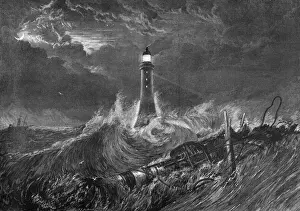 JMW TURNER Artwork Drucke: The Eddystone Lighthouse, 1878