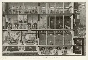 Drucke von EDISONS NEUES YORK PLANT Die zentrale elektrische Anlage der Edison Company in New York Thomas Edison Drucke: Edison / Elektrizität / NY
