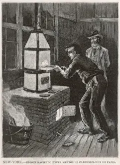 Thomas Edison Laboratory Drucke: Edison at Work 1880