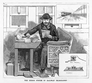 Thomas Edison Inventions Drucke: EDISONs TELEGRAPH 1886