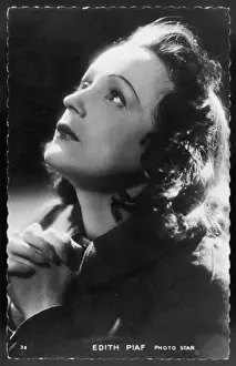 Schwarz-Weiß-Porträts Drucke: Edith Piaf