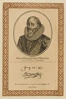 17th Century Statesman Drucke: Edward Earl Worcester