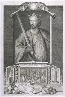 Medieval Kings Of England Drucke: Edward I / Vertue