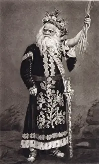 Shakespearean Drama Artwork Drucke: Edwin Forrest as King Lear - Act IV - Scene VI