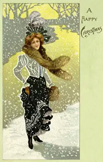 Die elegante Frau im Schnee