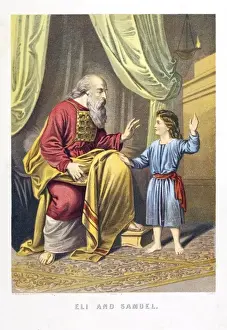 Biblical Scene Illustration Drucke: Eli and Samuel colour
