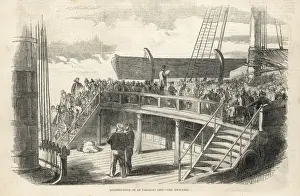 Transatlantic Voyage Drucke: Emigrants Roll-Call