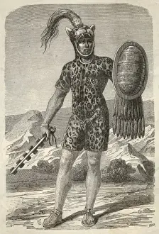 Drucke von Kaiser Itzcoatl Sohn von Acamapichtli Herrscher von Tenochtitlán durch seine Eroberungen machte er die aztekische Kaiserwelt praktisch gegründet Aztekenreich Drucke: Kaiser Itzcóatl
