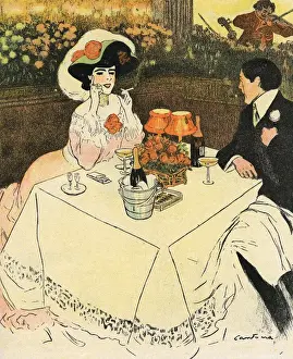 Champagne And Food Pairing Drucke: Two at End of Meal 1907