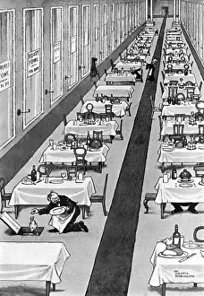Drucke von Im diesem Heaths Robinson Cartoon entdeckt ein besonderer Konstabel einen deutschen Wartender beim Bau eines Betongewehrs. Datum: 1915 Propaganda-Plakate Drucke: Feind im Mitte durch Heath Robinson